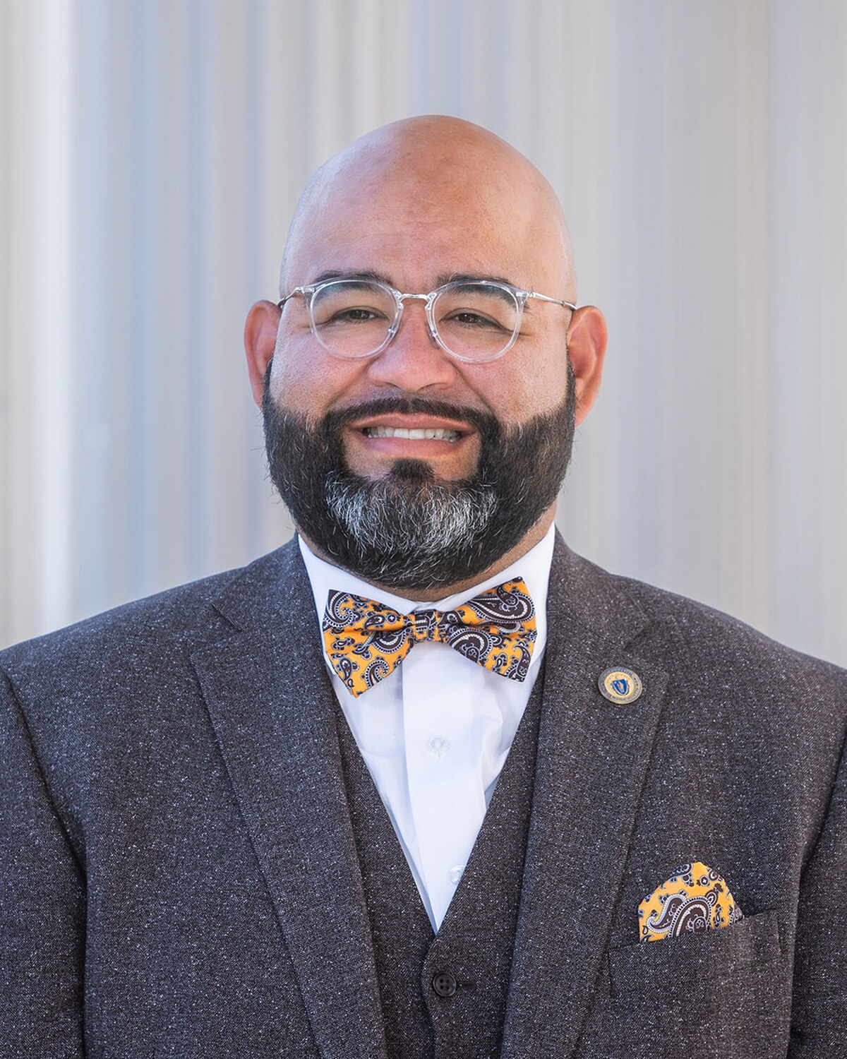 Official portrait of Adam Gómez, Massachusetts State Senator for the Hampden District.
