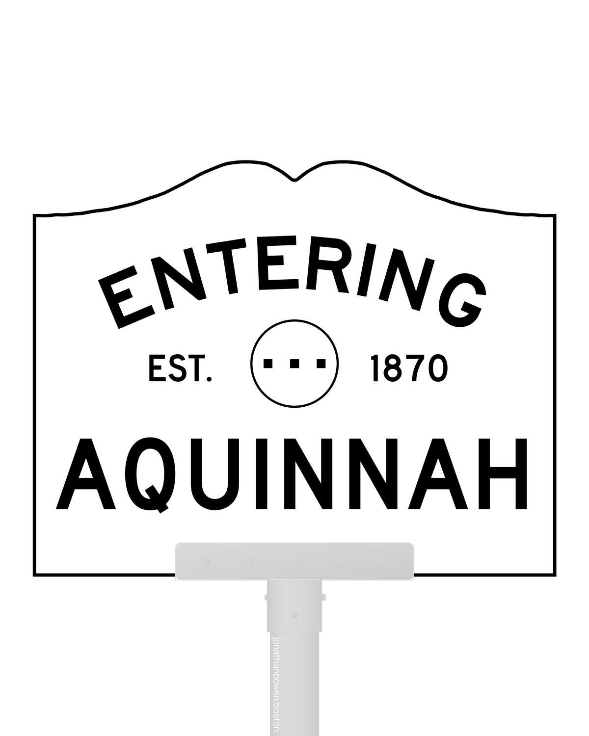Aquinnah, Massachusetts, appears on a municipal entry sign marked EST. 1870.