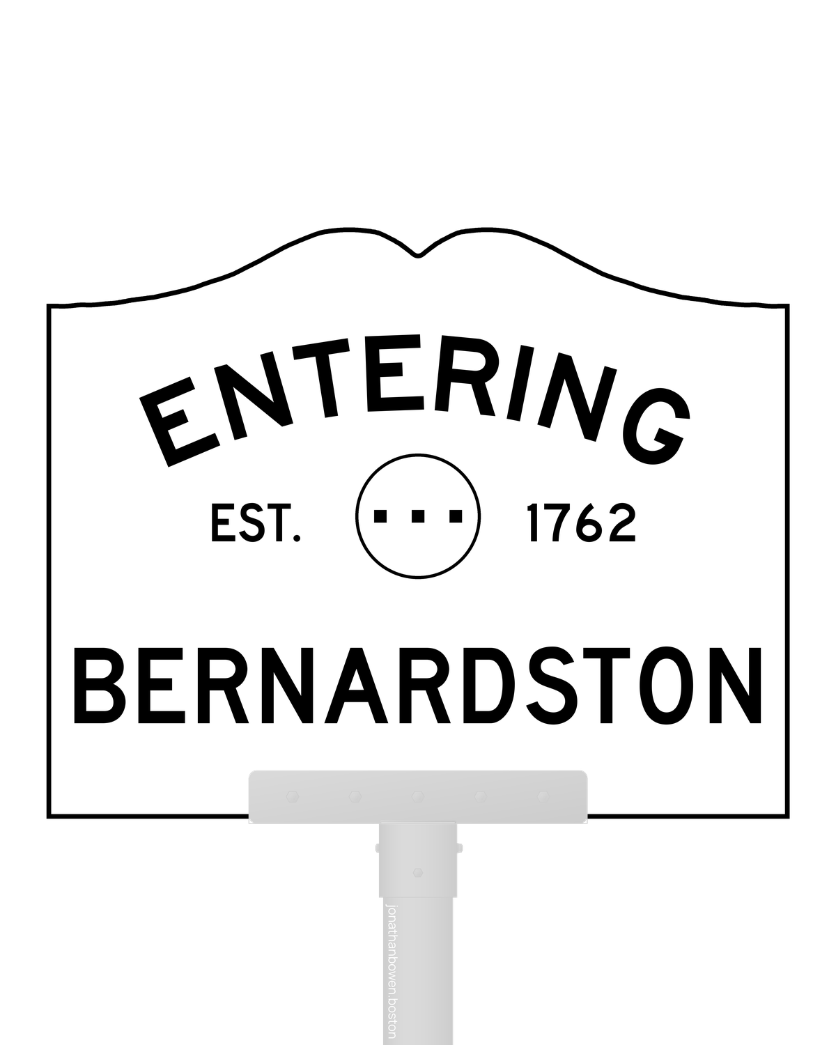 Bernardston, Massachusetts, appears on a municipal entry sign marked EST. 1762.