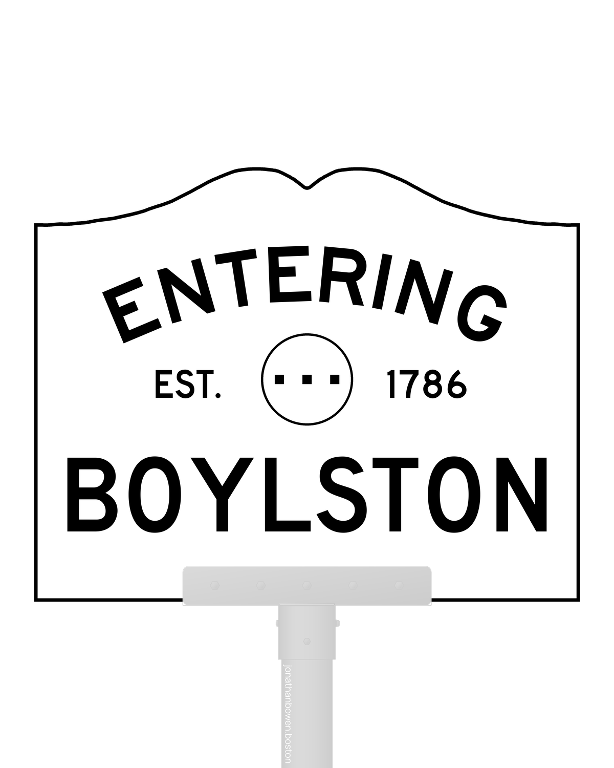 Boylston, Massachusetts, appears on a municipal entry sign marked EST. 1786.
