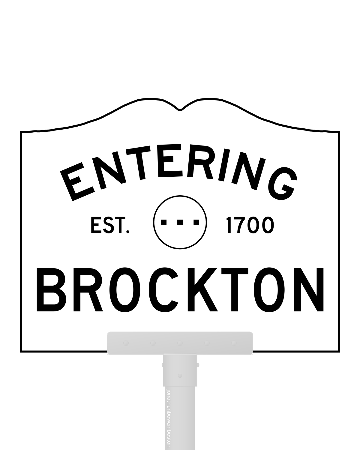 Brockton, Massachusetts, appears on a municipal entry sign marked EST. 1700.
