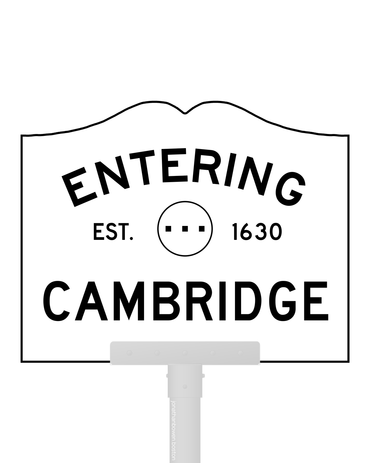 Cambridge, Massachusetts, appears on a municipal entry sign marked EST. 1630.