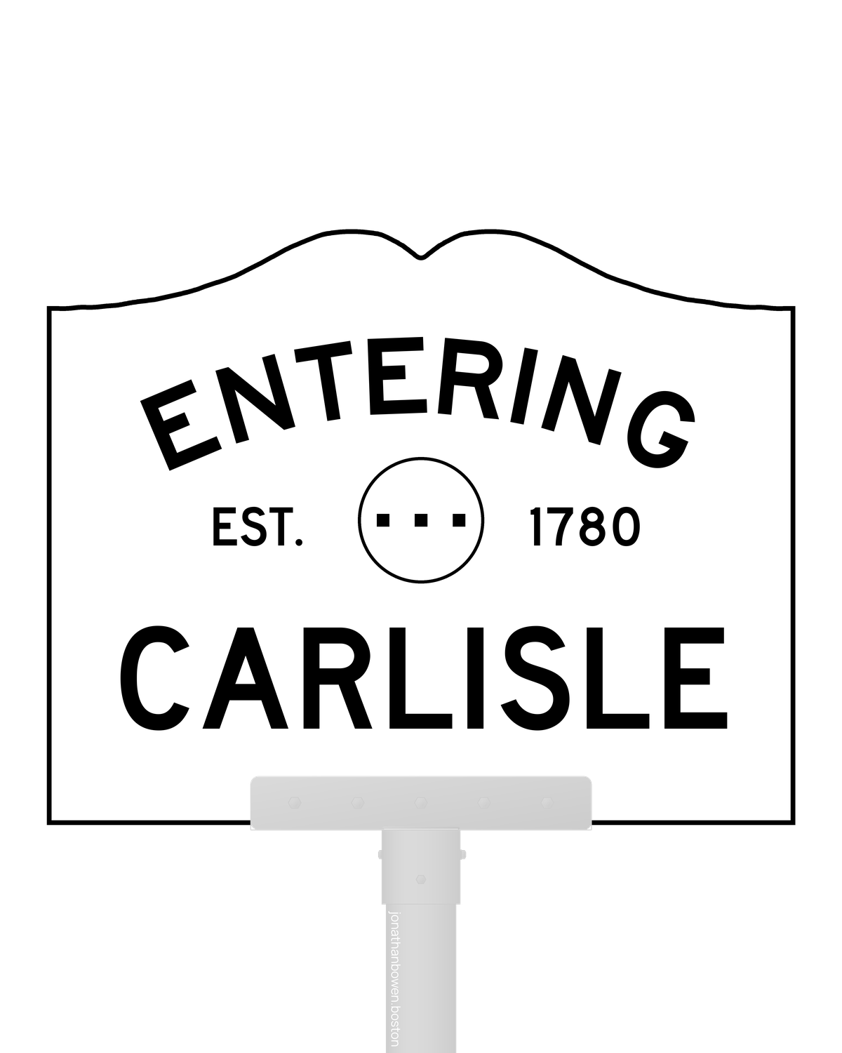 Carlisle, Massachusetts, appears on a municipal entry sign marked EST. 1780.