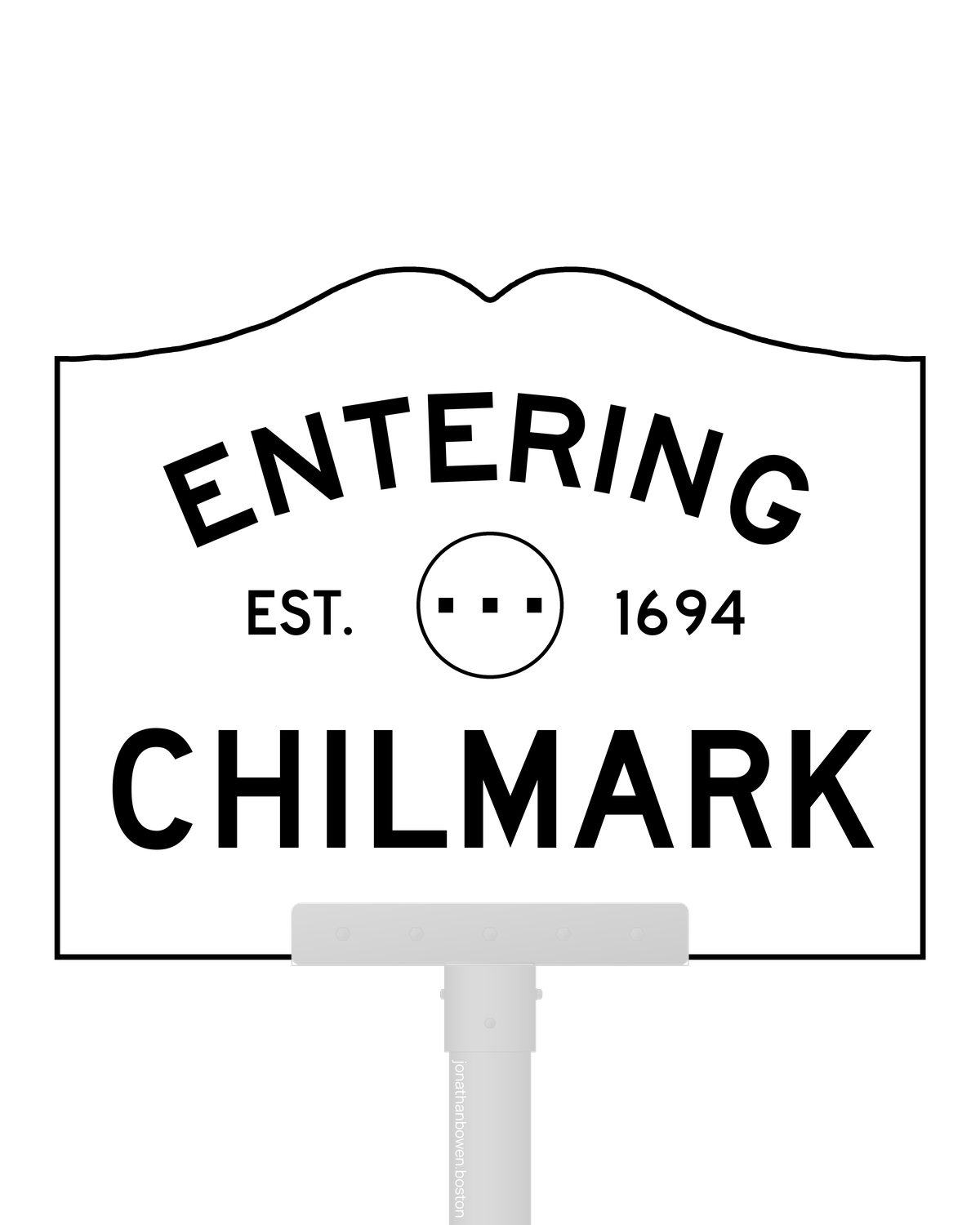Chilmark, Massachusetts, appears on a municipal entry sign marked EST. 1694.