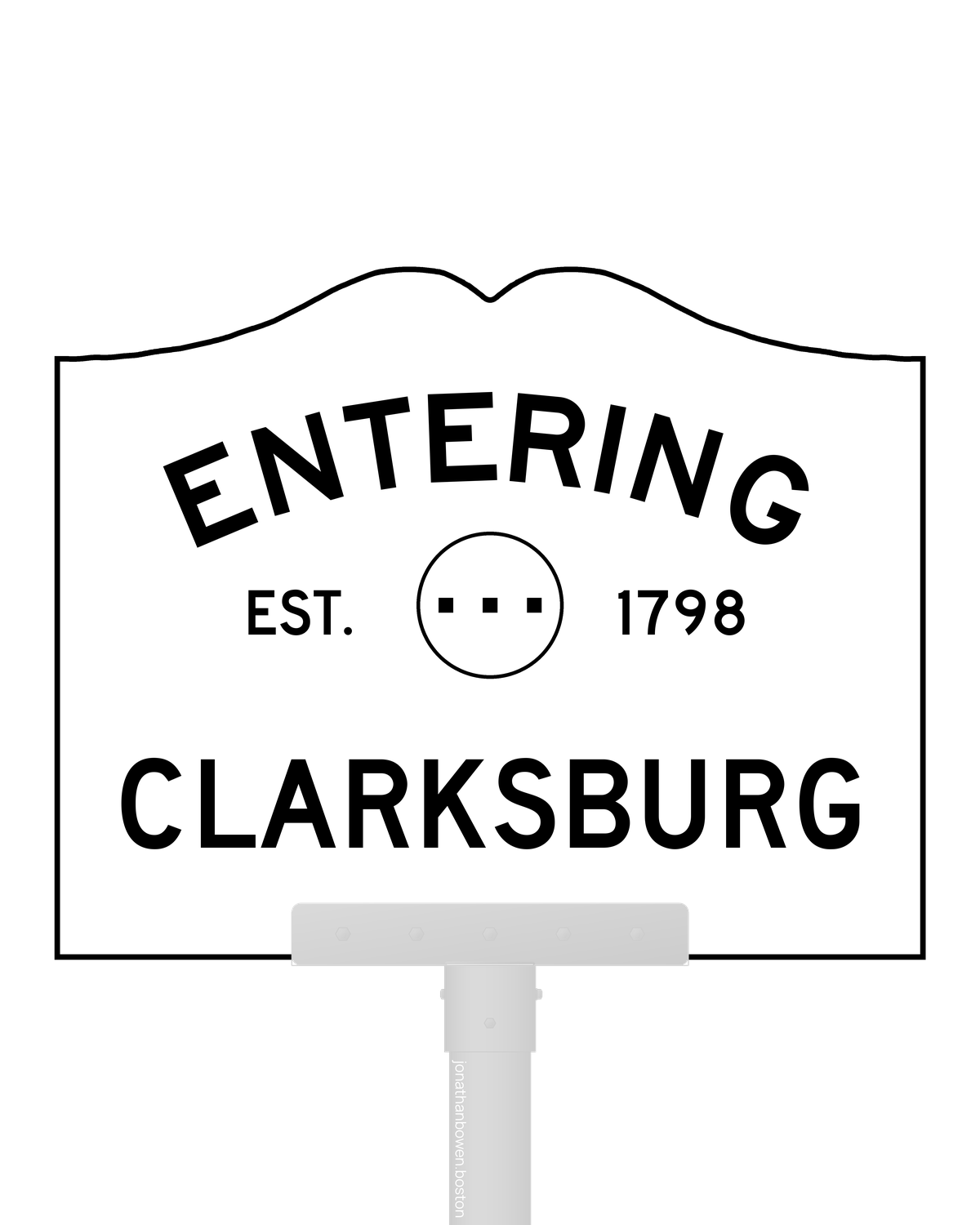 Clarksburg, Massachusetts, appears on a municipal entry sign marked EST. 1798.