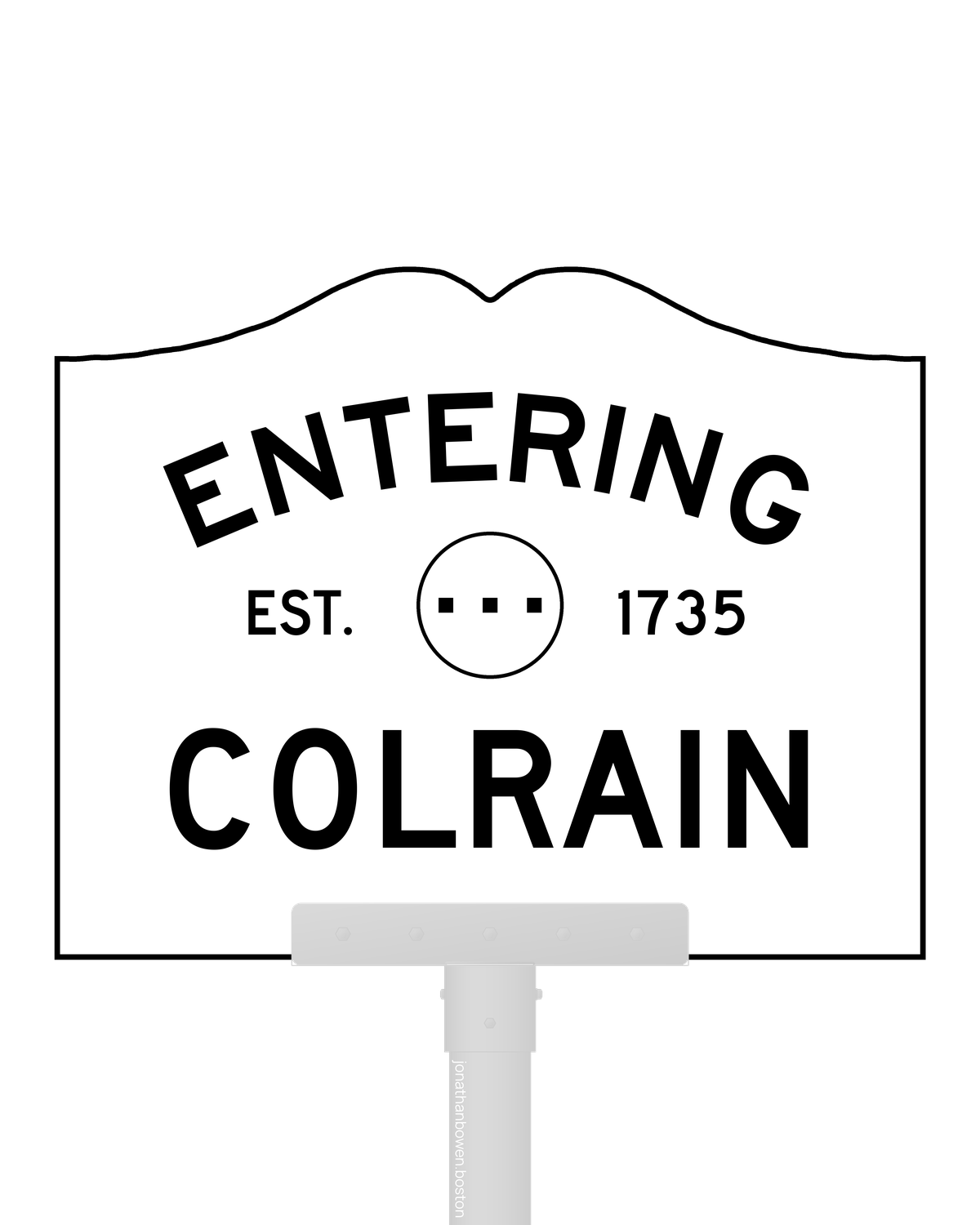 Colrain, Massachusetts, appears on a municipal entry sign marked EST. 1735.