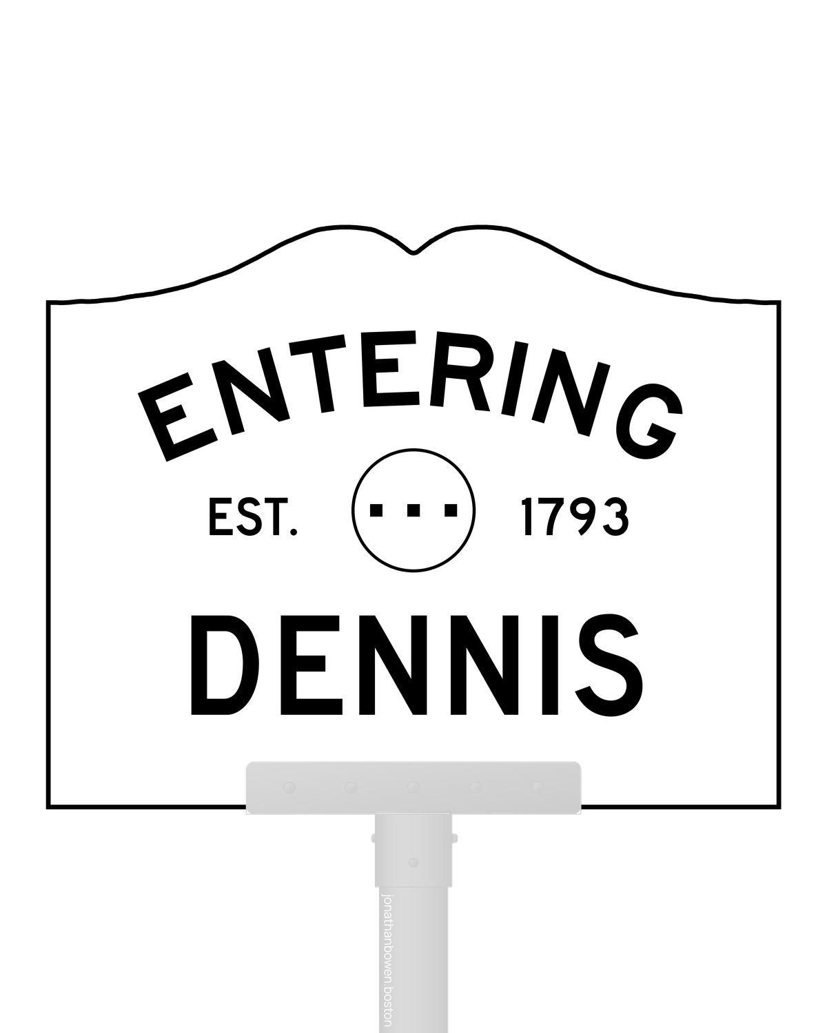 Dennis, Massachusetts, appears on a municipal entry sign marked EST. 1793.