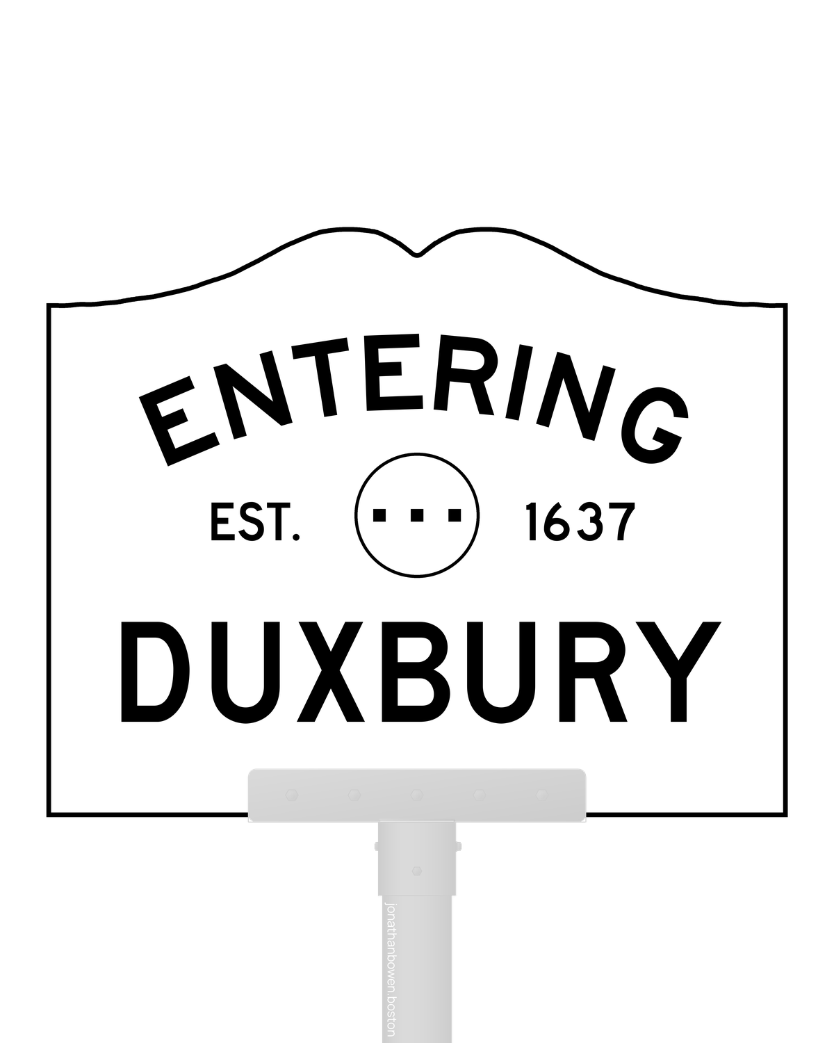 Duxbury, Massachusetts, appears on a municipal entry sign marked EST. 1637.