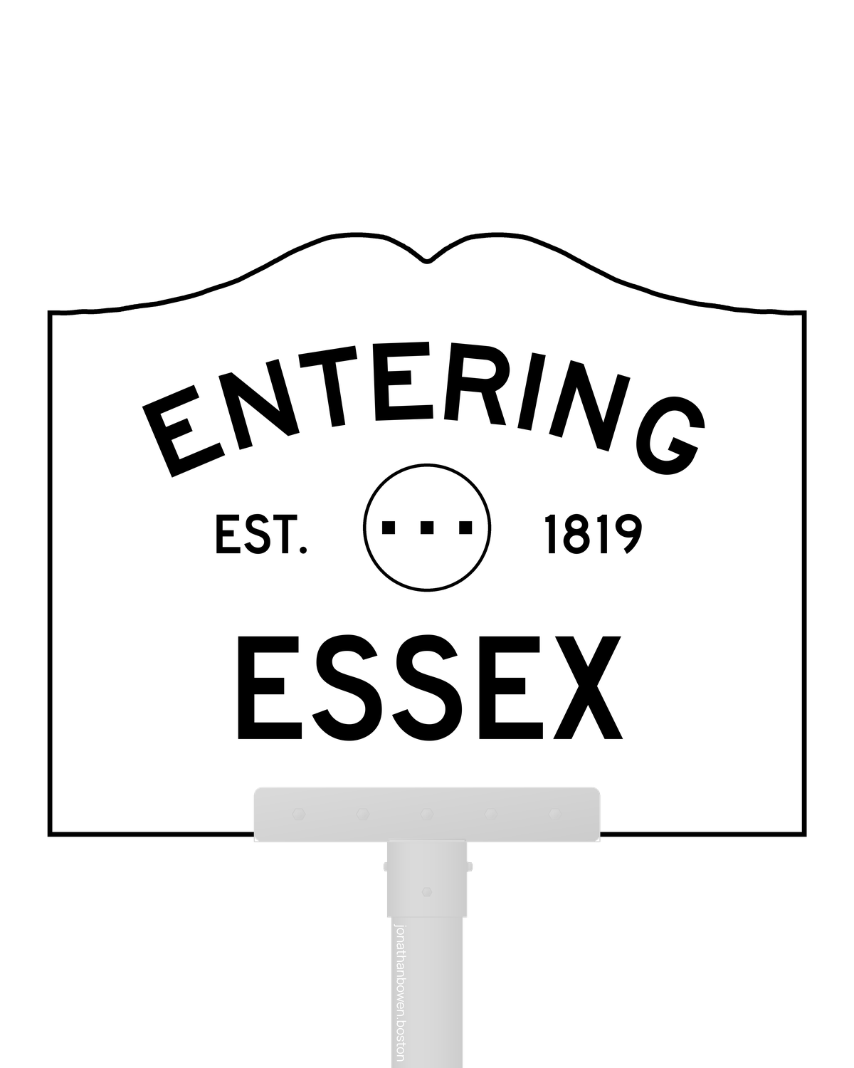 Essex, Massachusetts, appears on a municipal entry sign marked EST. 1819.