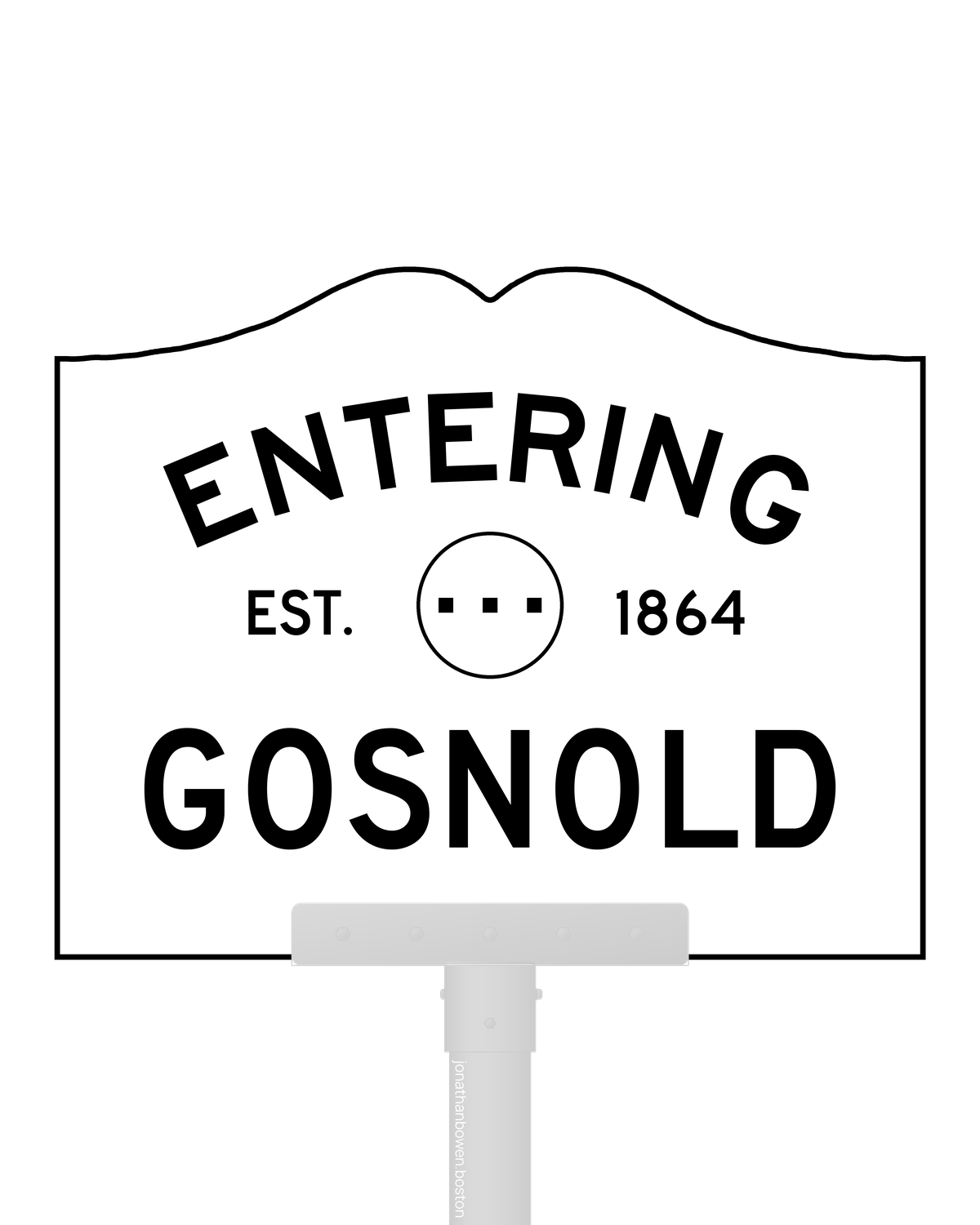 Gosnold, Massachusetts, appears on a municipal entry sign marked EST. 1864.
