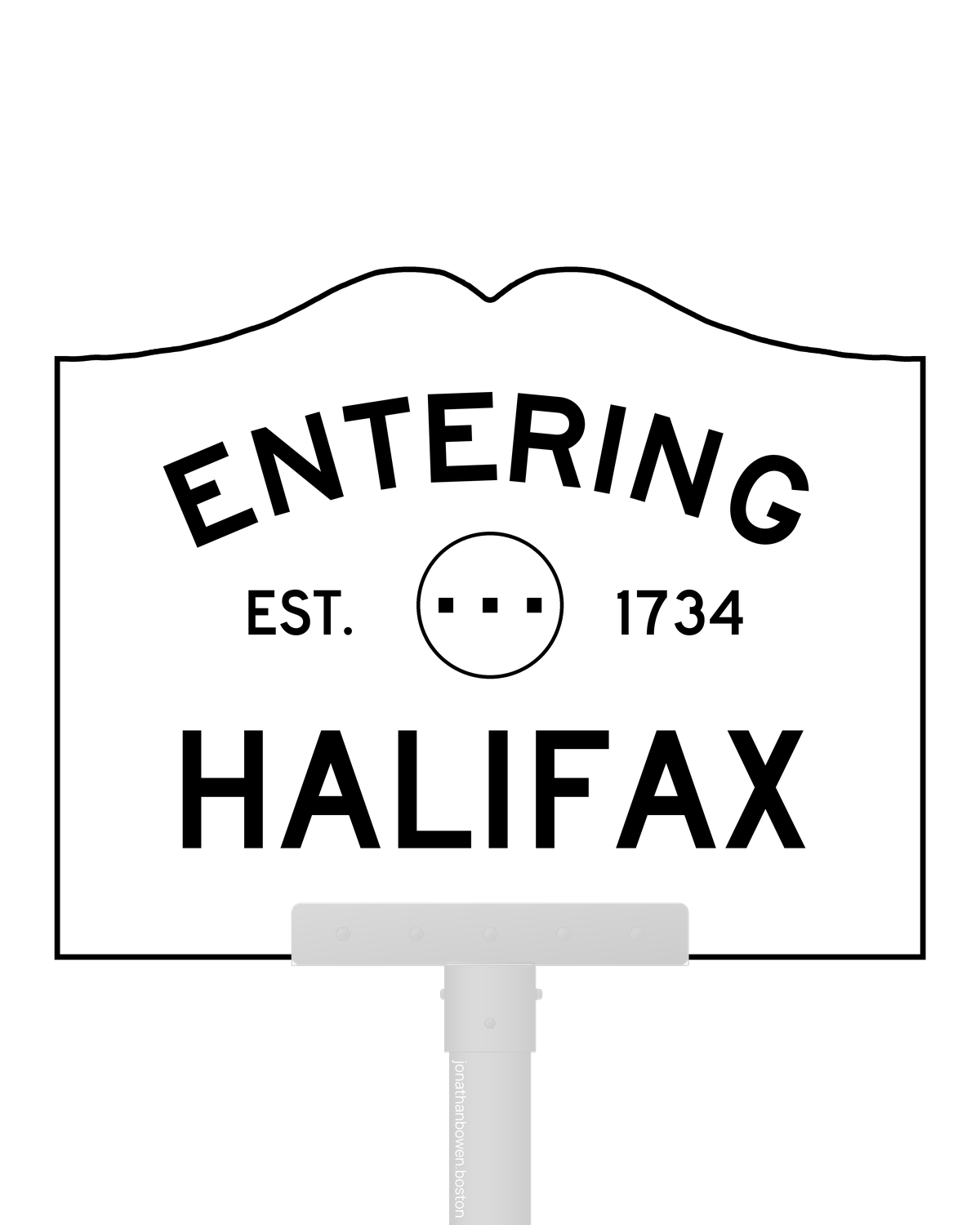 Halifax, Massachusetts, appears on a municipal entry sign marked EST. 1734.
