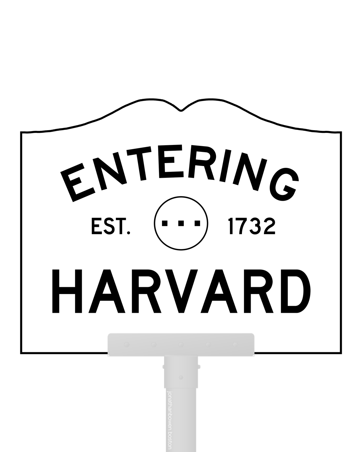 Harvard, Massachusetts, appears on a municipal entry sign marked EST. 1732.