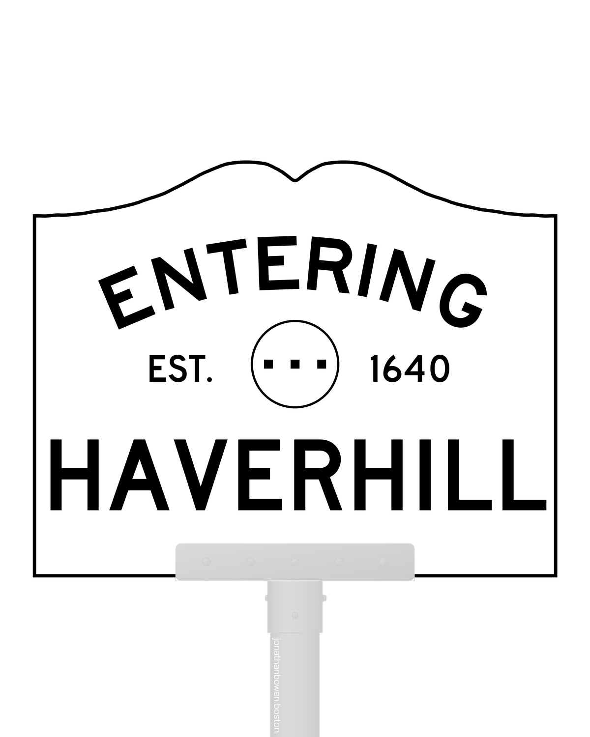 Haverhill, Massachusetts, appears on a municipal entry sign marked EST. 1640.