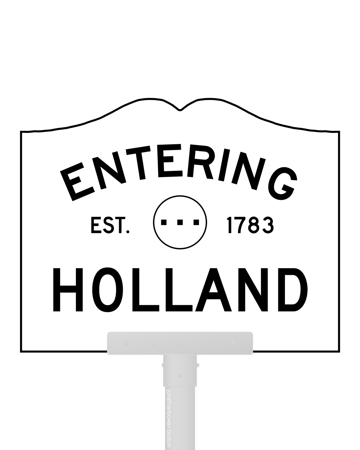 Holland, Massachusetts, appears on a municipal entry sign marked EST. 1783.