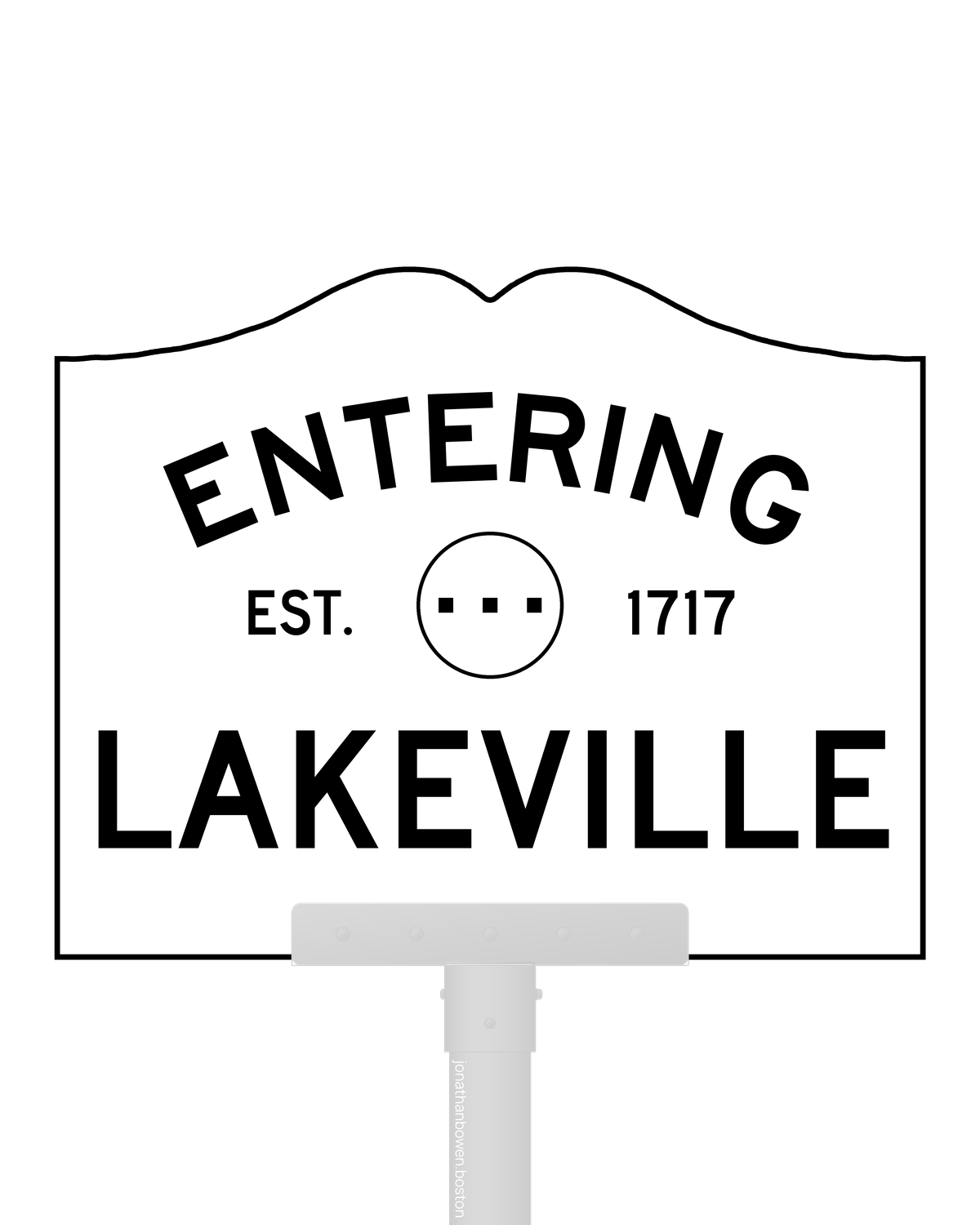 Lakeville, Massachusetts, appears on a municipal entry sign marked EST. 1717.