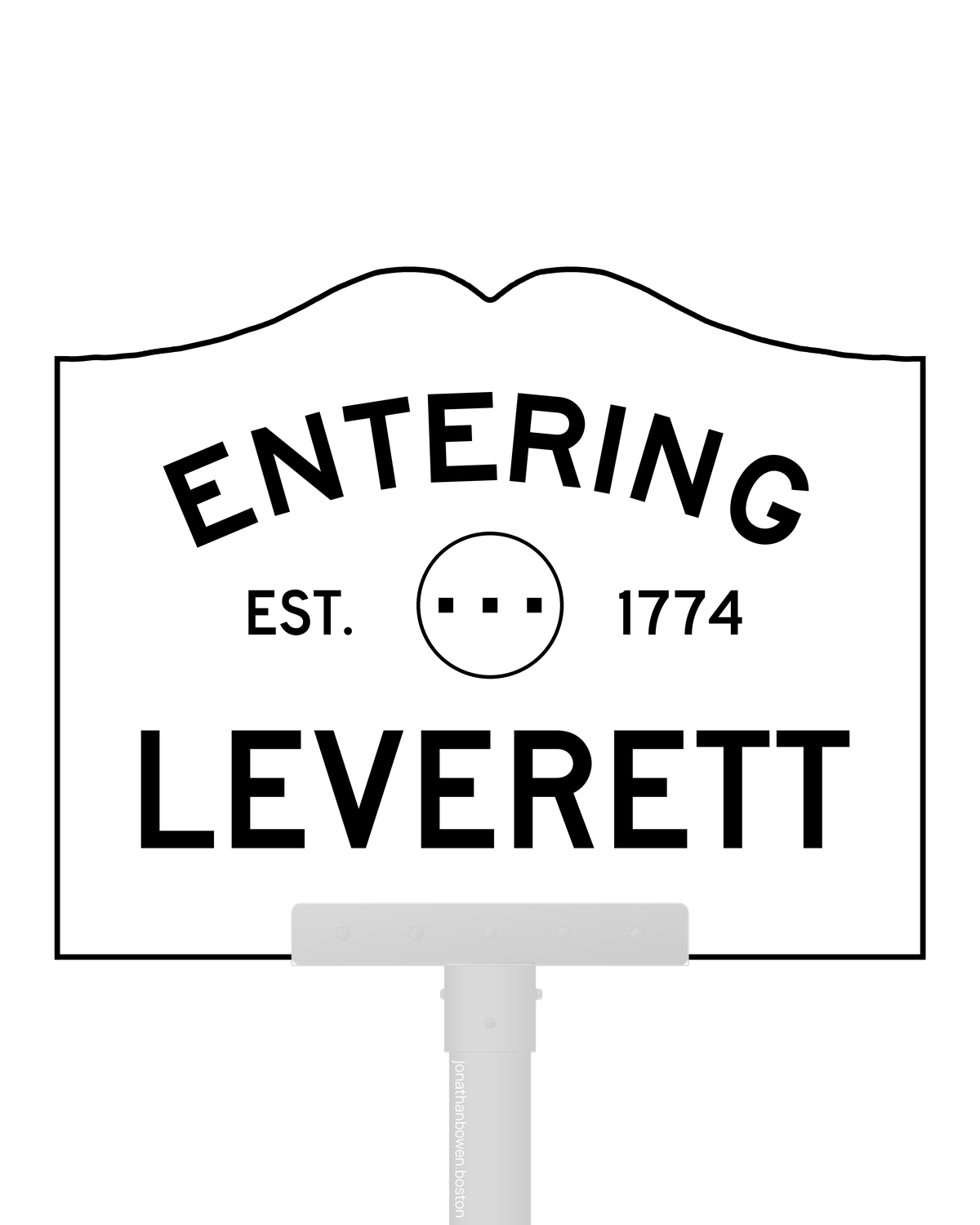 Leverett, Massachusetts, appears on a municipal entry sign marked EST. 1774.
