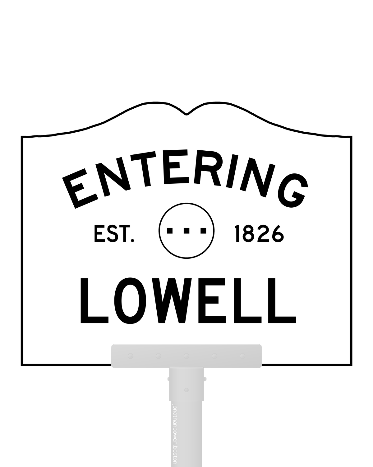 Lowell, Massachusetts, appears on a municipal entry sign marked EST. 1826.