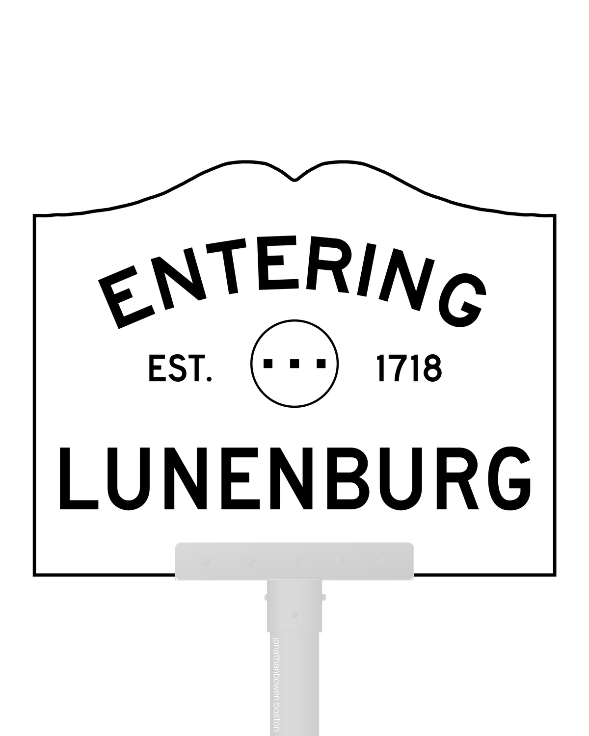 Lunenburg, Massachusetts, appears on a municipal entry sign marked EST. 1718.