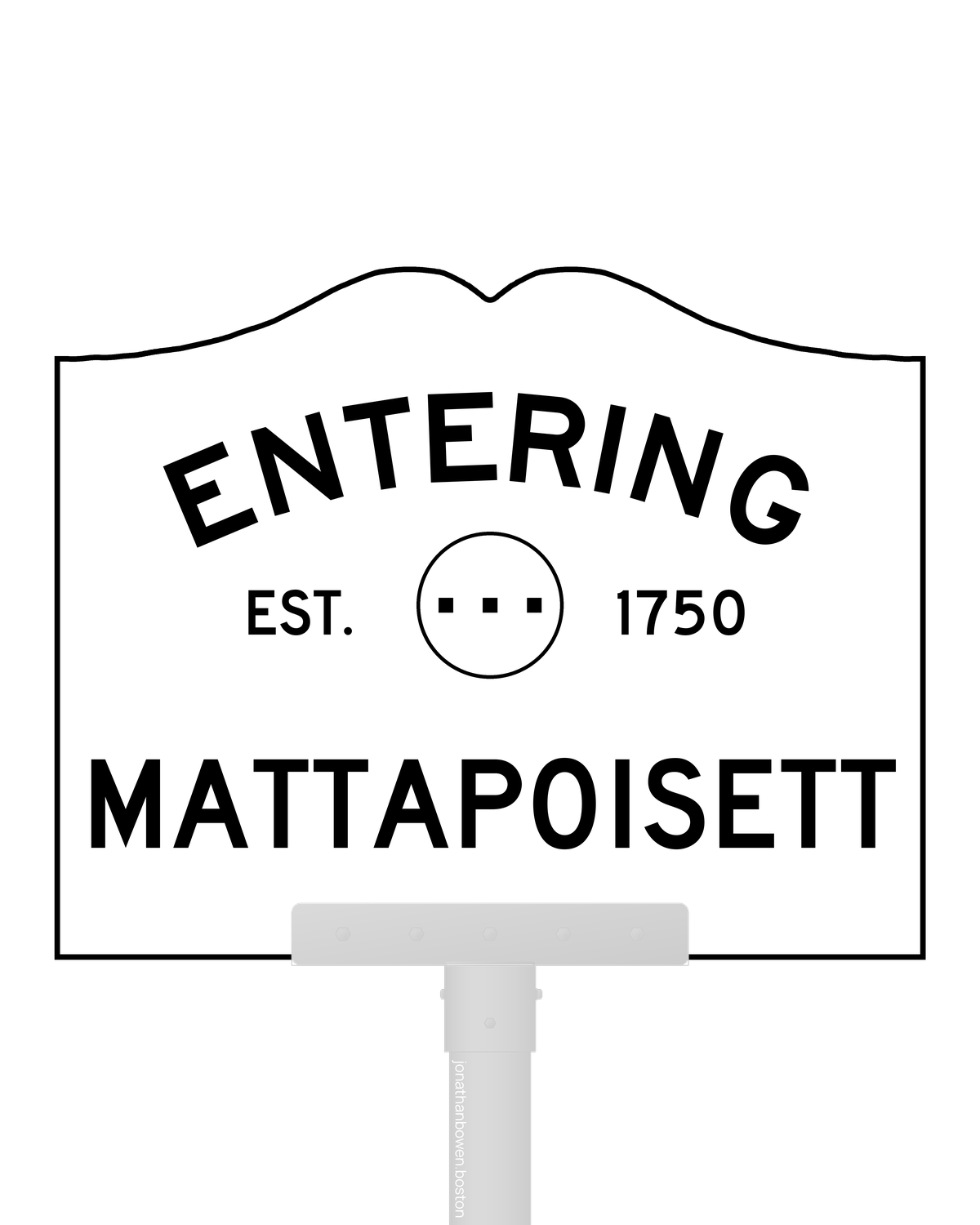 Mattapoisett, Massachusetts, appears on a municipal entry sign marked EST. 1750.