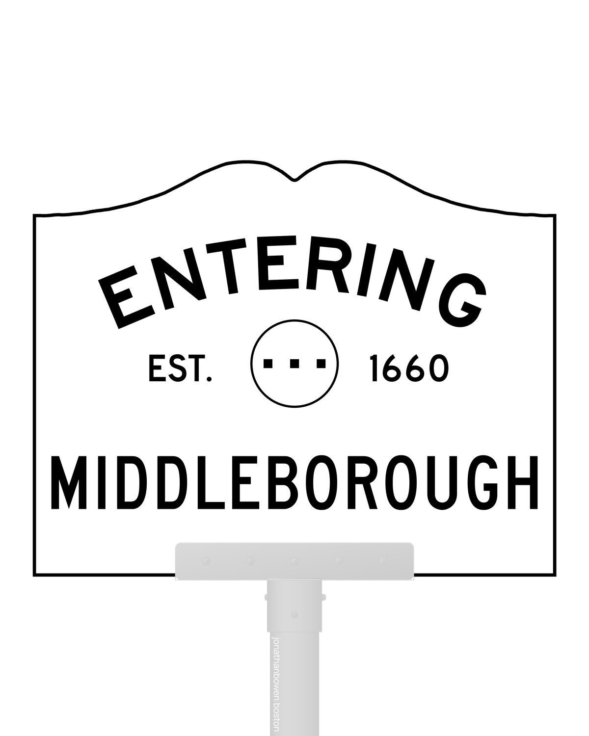 Middleborough, Massachusetts, appears on a municipal entry sign marked EST. 1660.