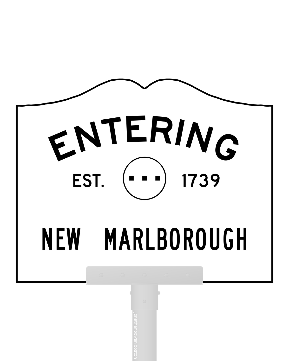 New Marlborough, Massachusetts, appears on a municipal entry sign marked EST. 1739.
