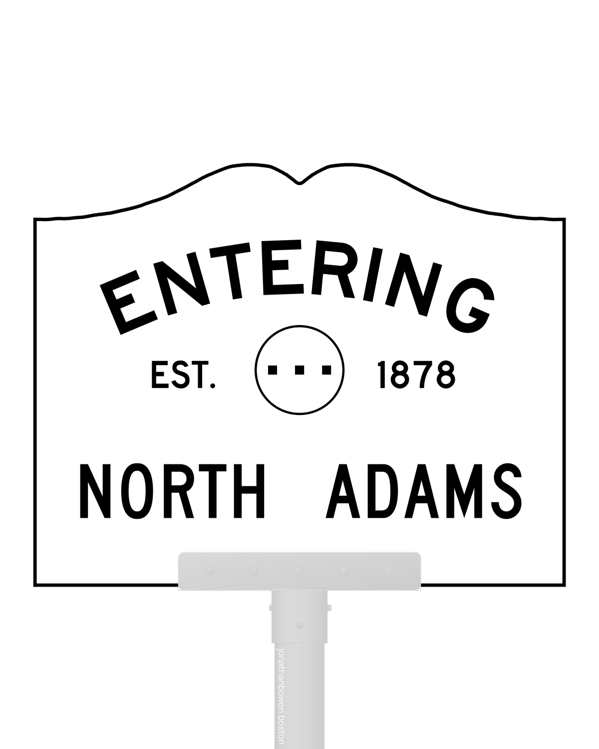 North Adams, Massachusetts, appears on a municipal entry sign marked EST. 1878.