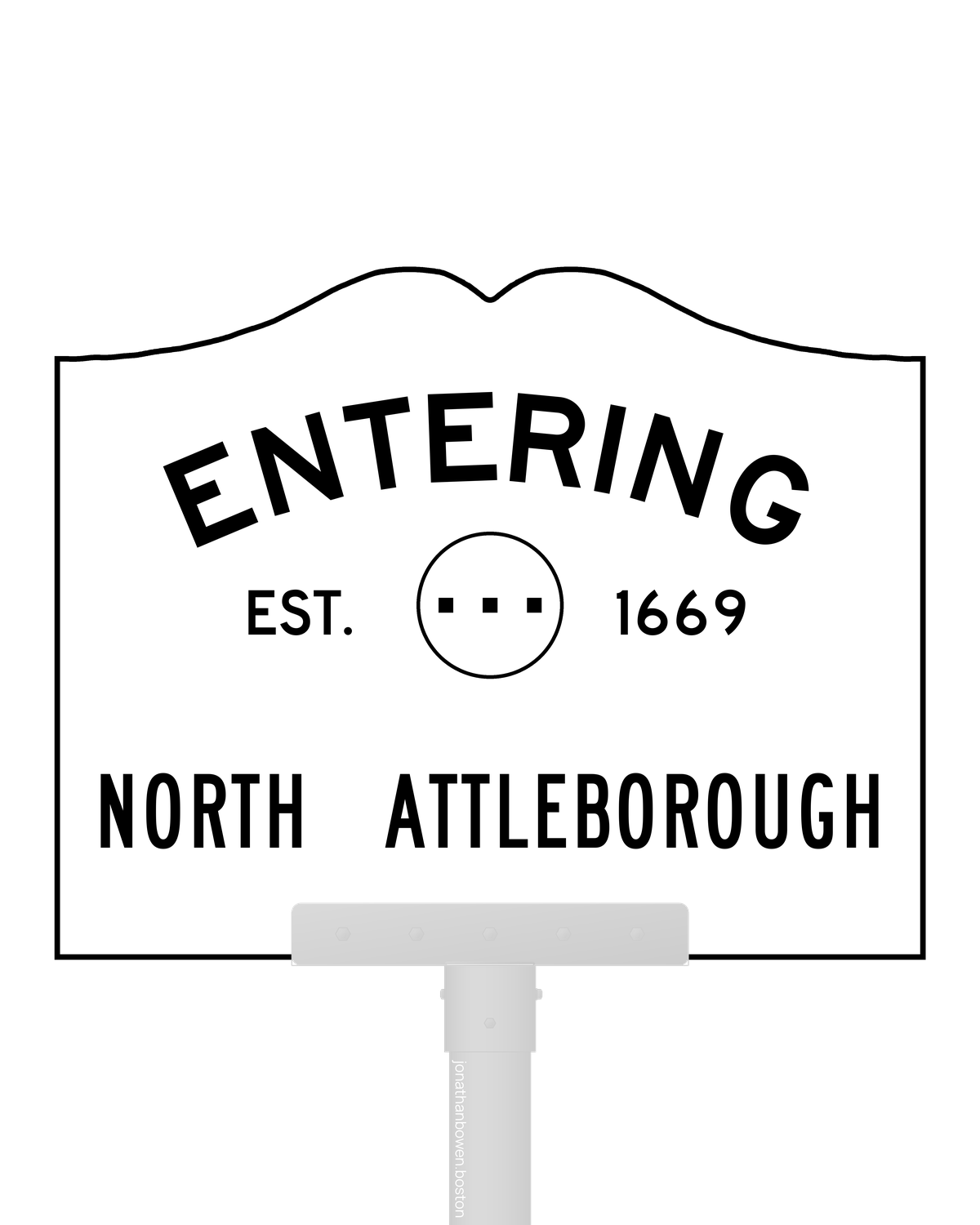 North Attleborough, Massachusetts, appears on a municipal entry sign marked EST. 1669.