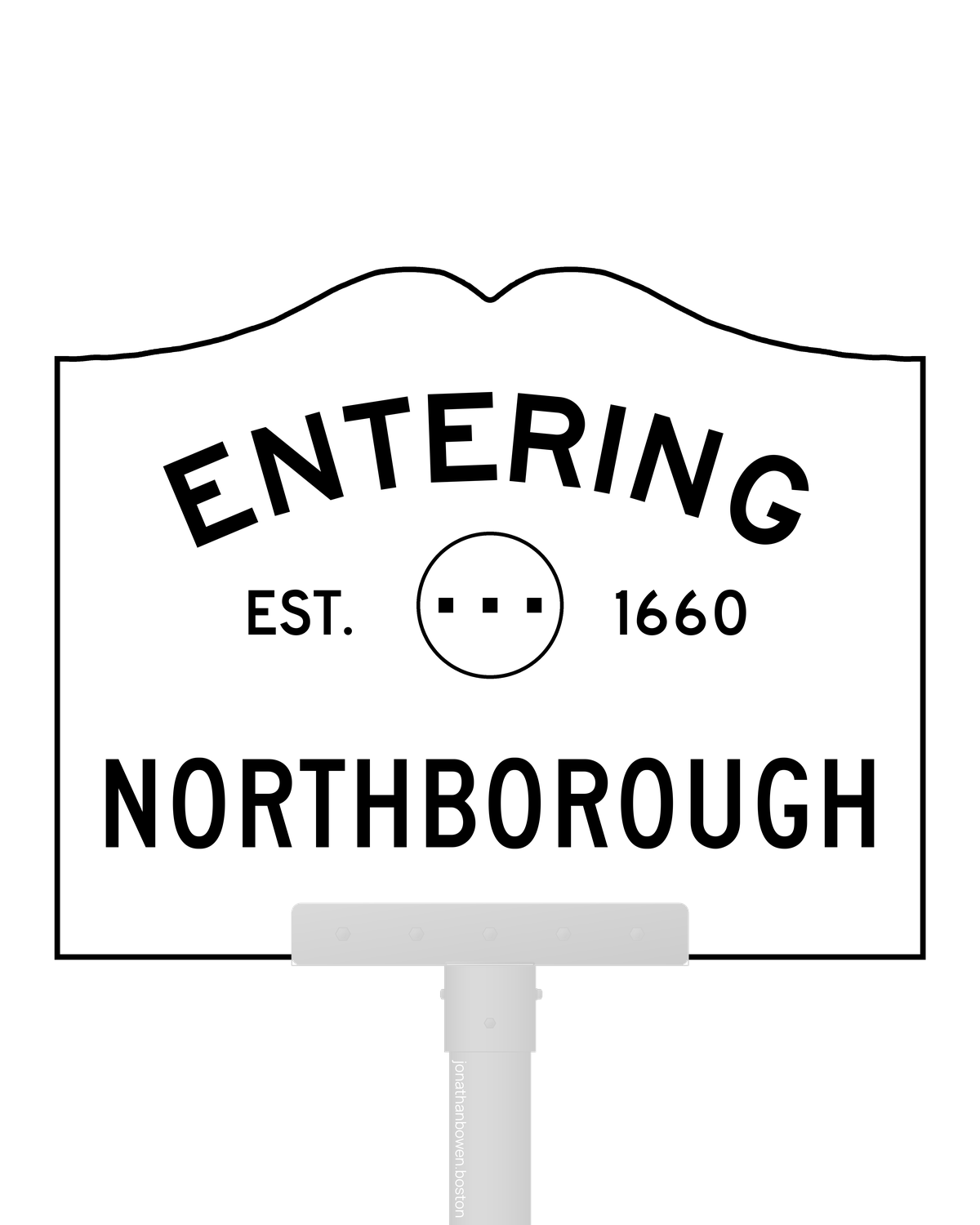 Northborough, Massachusetts, appears on a municipal entry sign marked EST. 1660.