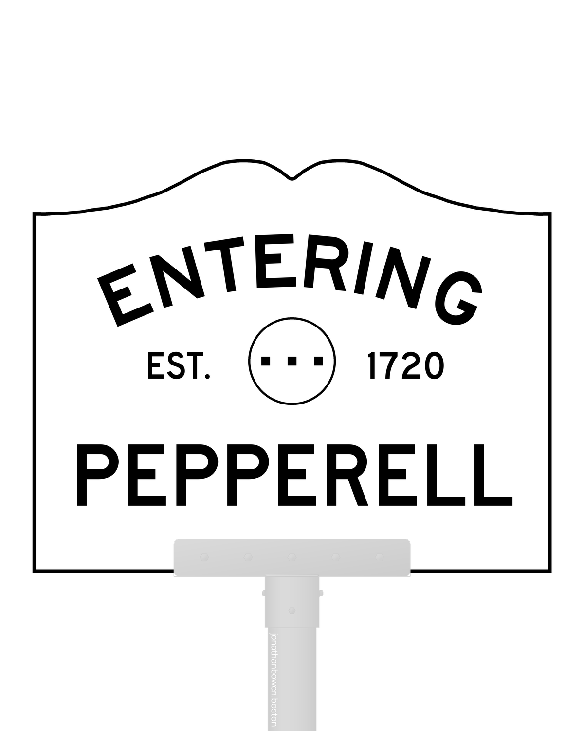 Pepperell, Massachusetts, appears on a municipal entry sign marked EST. 1720.
