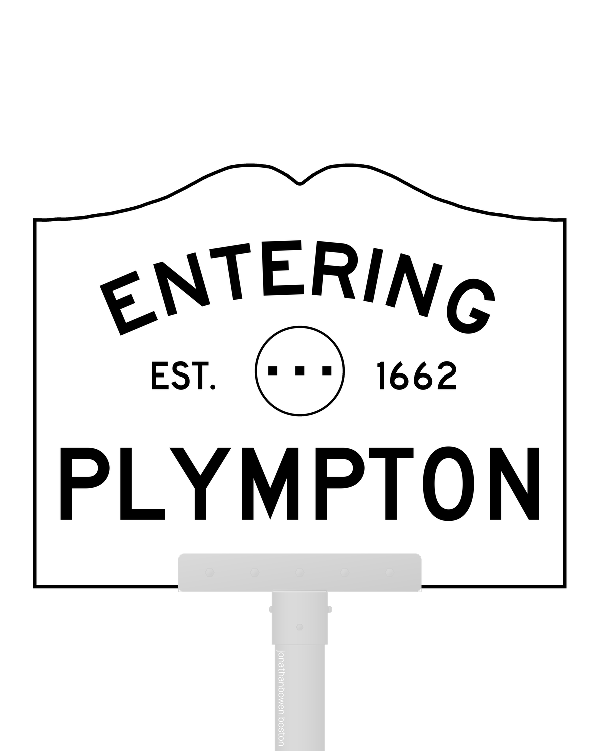 Plympton, Massachusetts, appears on a municipal entry sign marked EST. 1662.