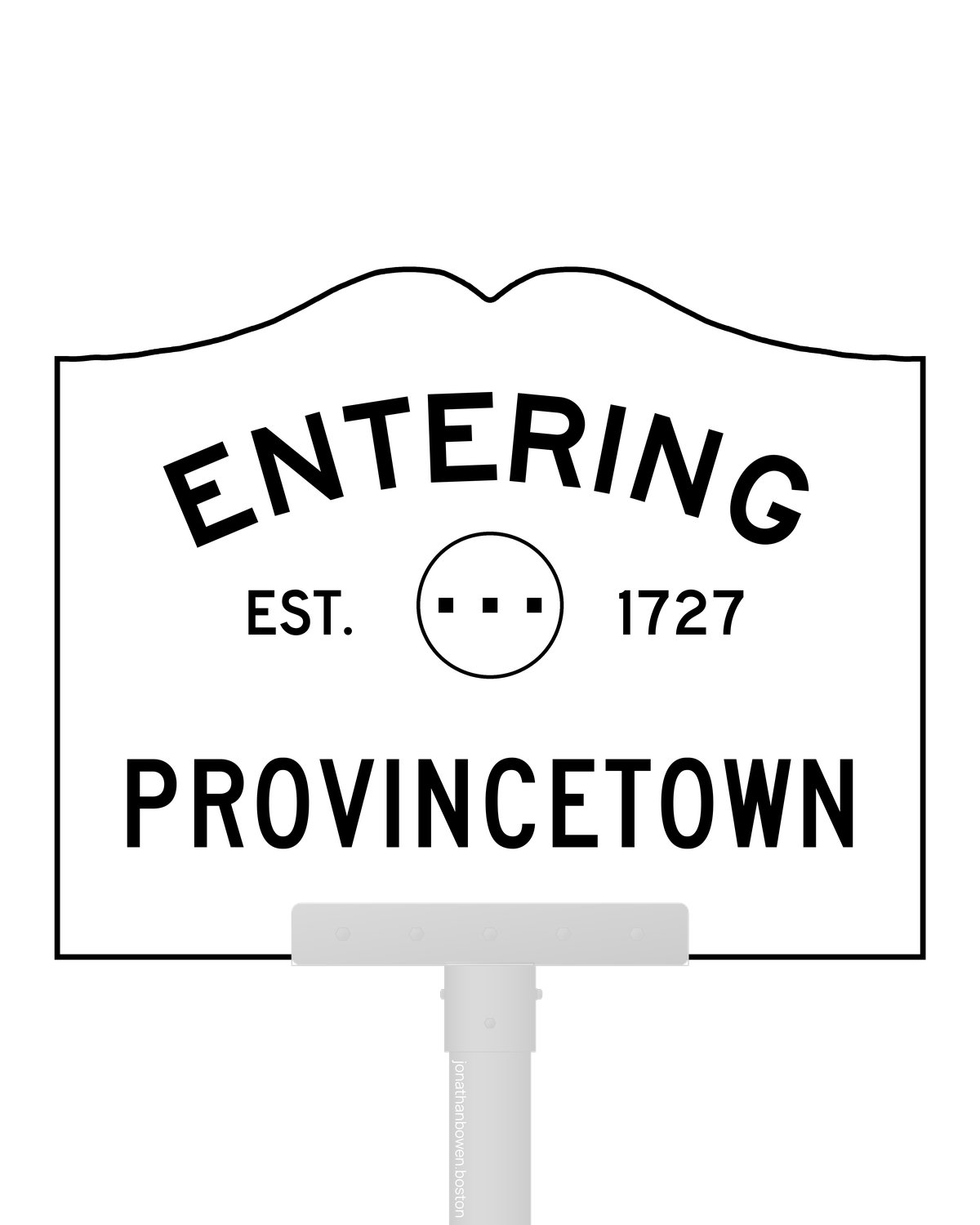 Provincetown, Massachusetts, appears on a municipal entry sign marked EST. 1727.