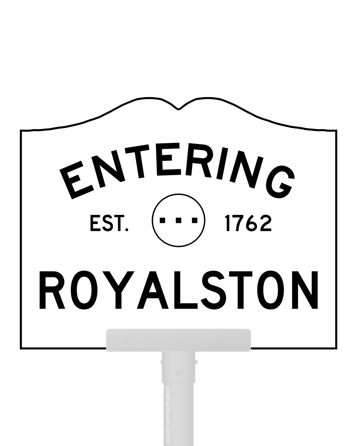 Royalston, Massachusetts, appears on a municipal entry sign marked EST. 1762.