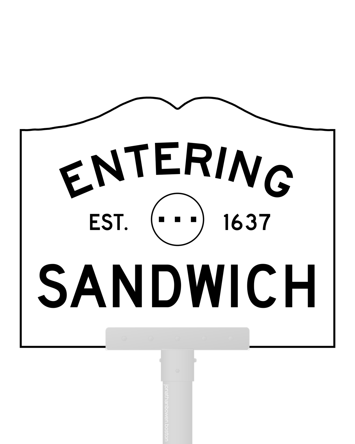 Sandwich, Massachusetts, appears on a municipal entry sign marked EST. 1637.