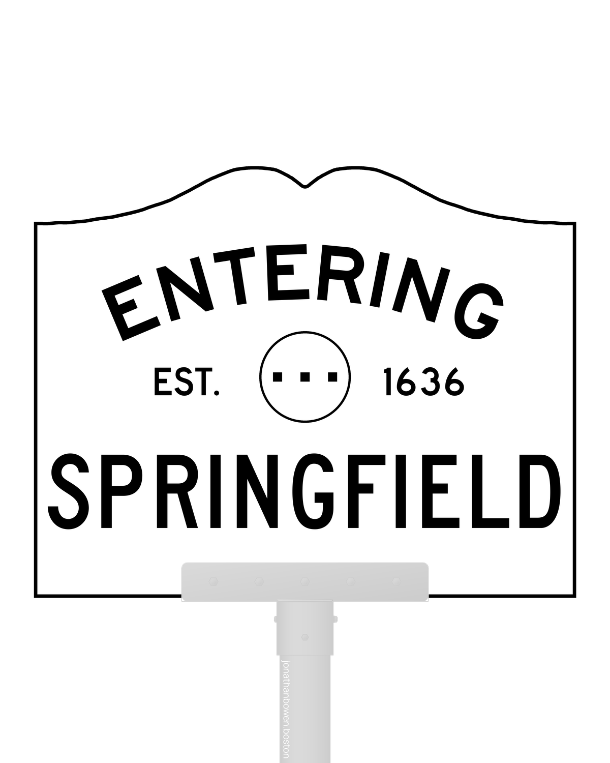 Springfield, Massachusetts, appears on a municipal entry sign marked EST. 1636.