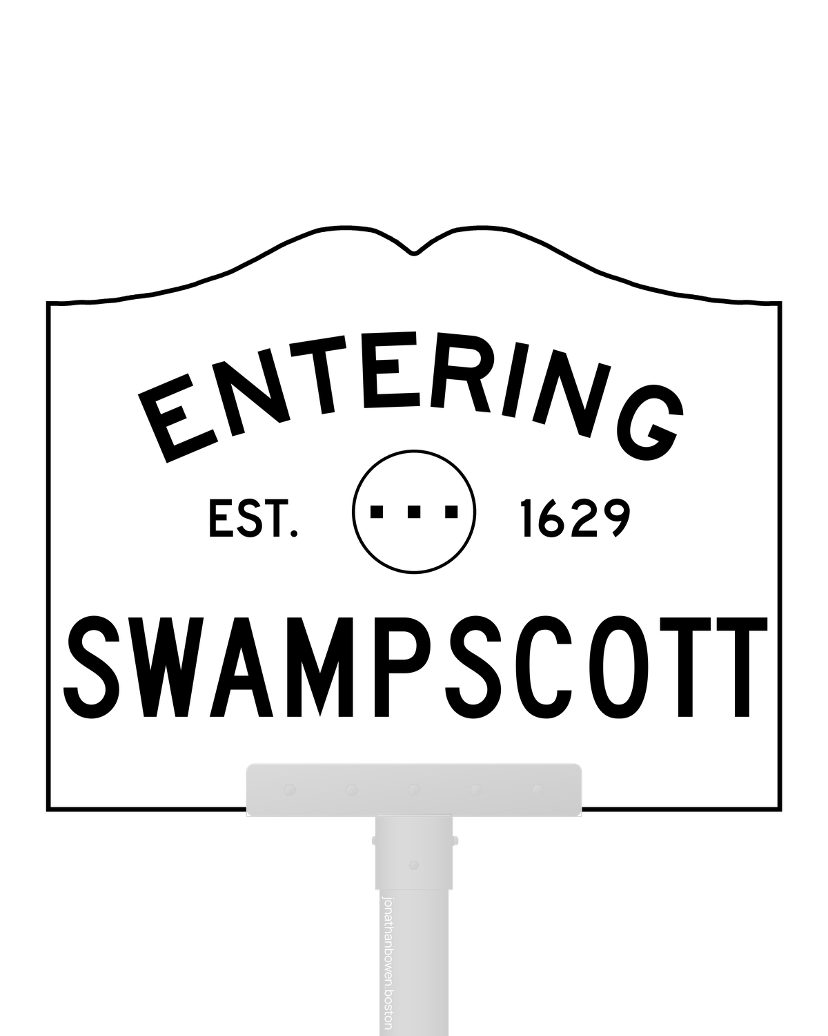 Swampscott, Massachusetts, appears on a municipal entry sign marked EST. 1629.
