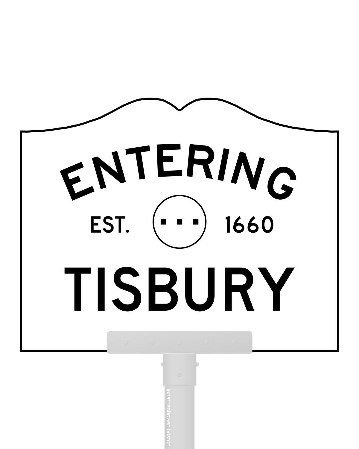 Tisbury, Massachusetts, appears on a municipal entry sign marked EST. 1660.