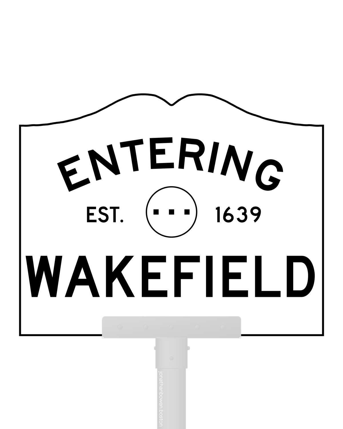 Wakefield, Massachusetts, appears on a municipal entry sign marked EST. 1639.