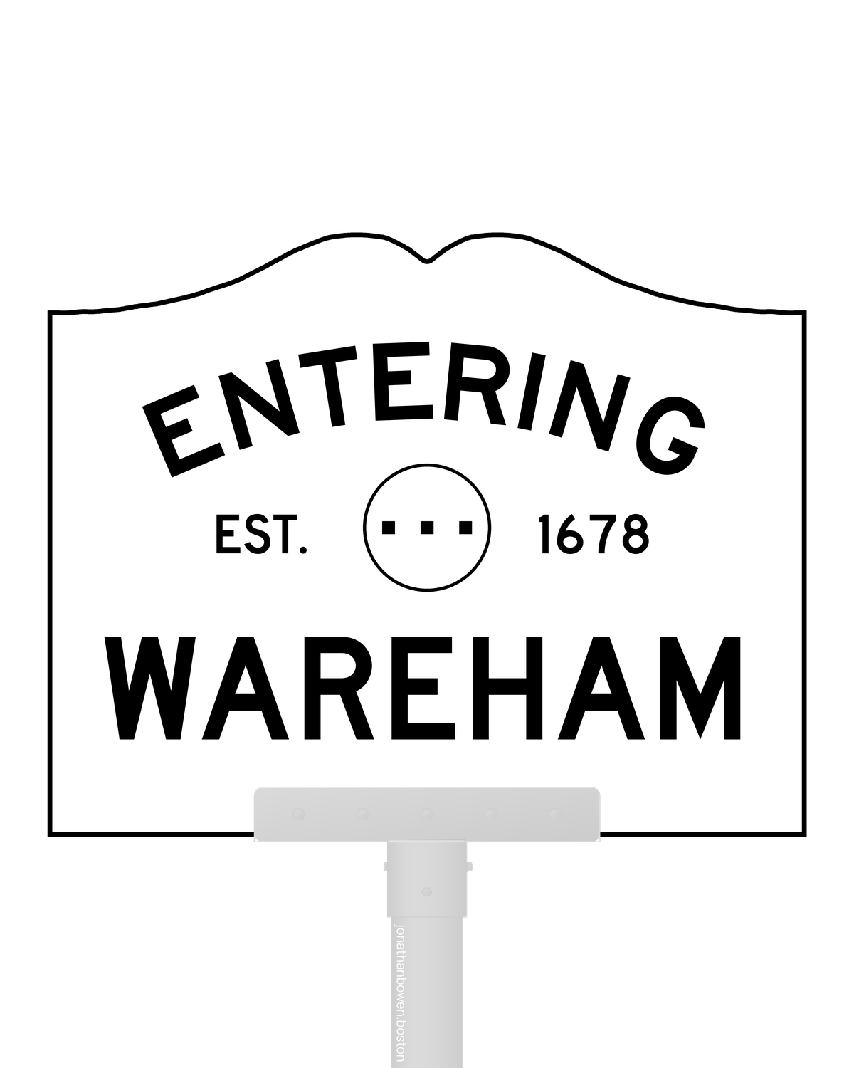 Wareham, Massachusetts, appears on a municipal entry sign marked EST. 1678.