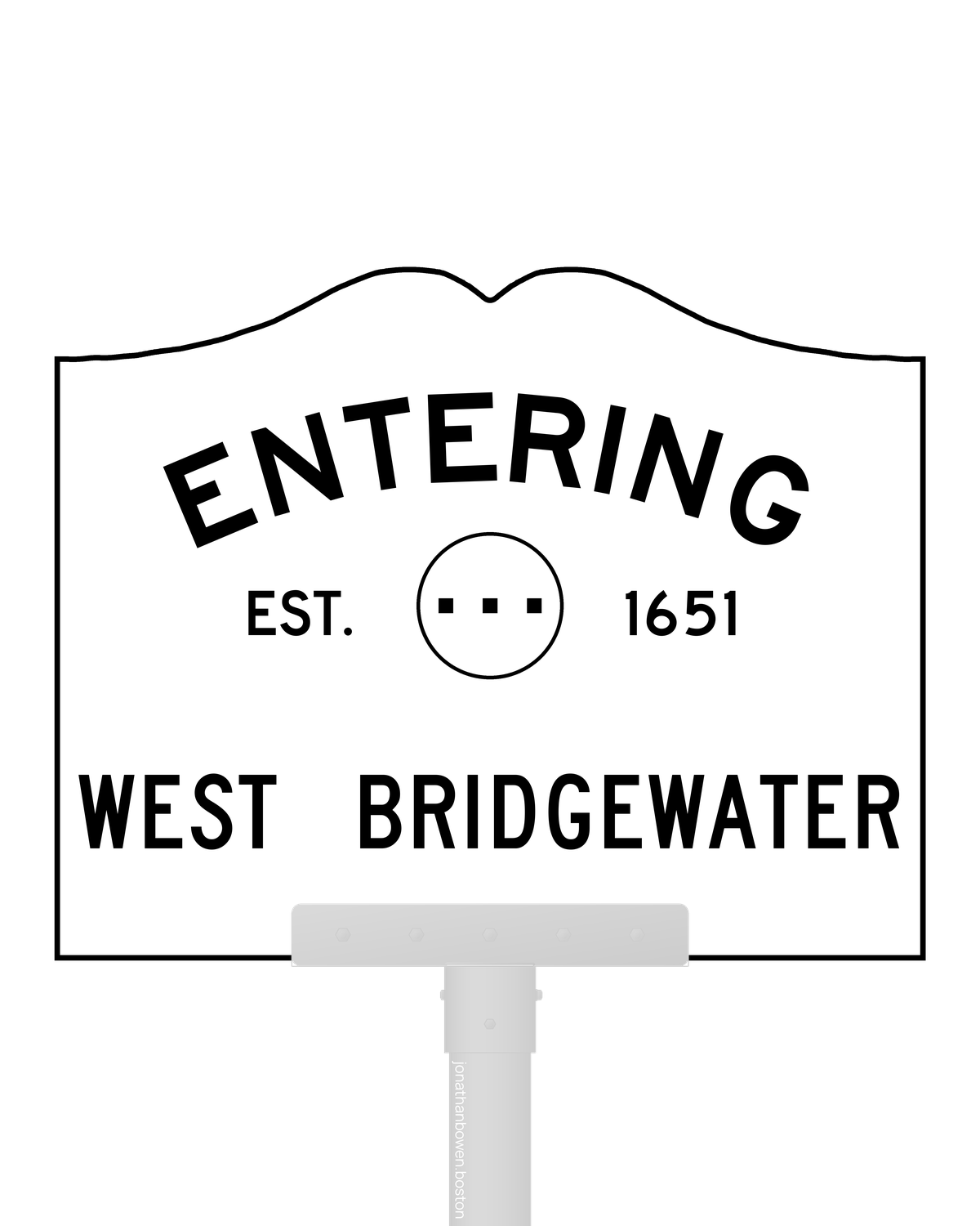 West Bridgewater, Massachusetts, appears on a municipal entry sign marked EST. 1651.