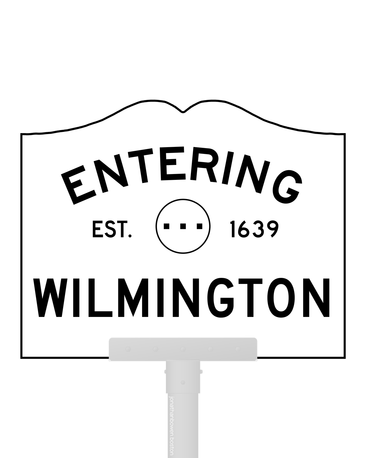 Wilmington, Massachusetts, appears on a municipal entry sign marked EST. 1639.