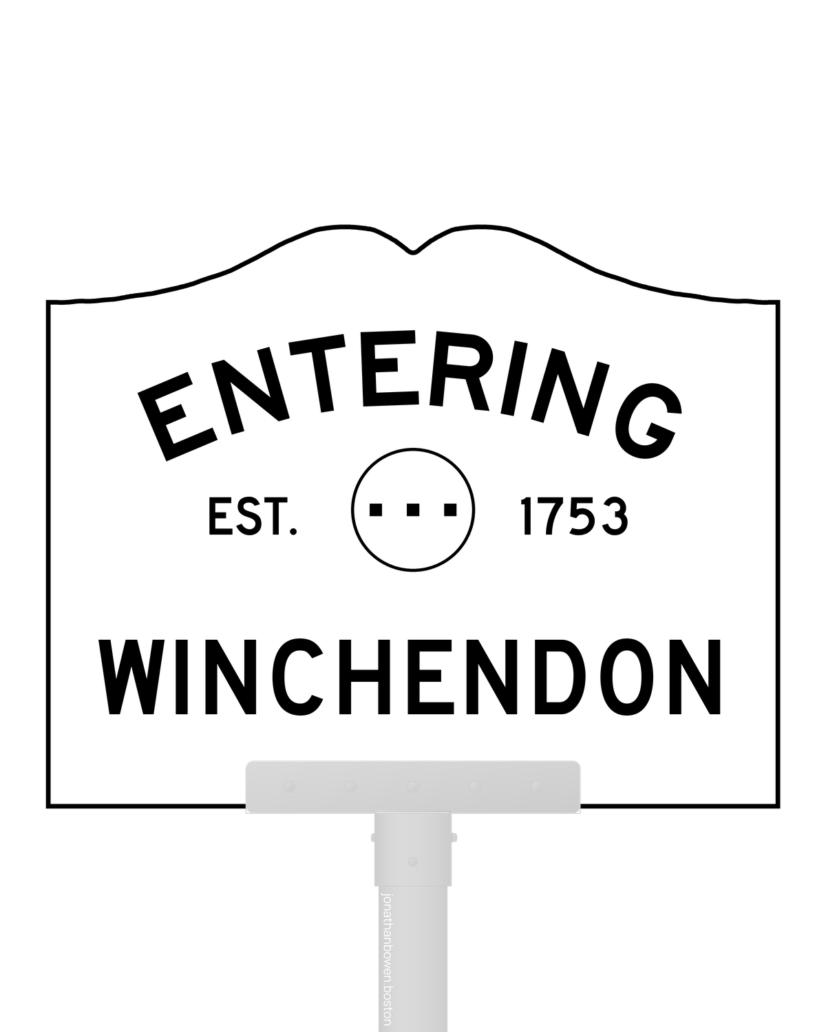 Winchendon, Massachusetts, appears on a municipal entry sign marked EST. 1753.