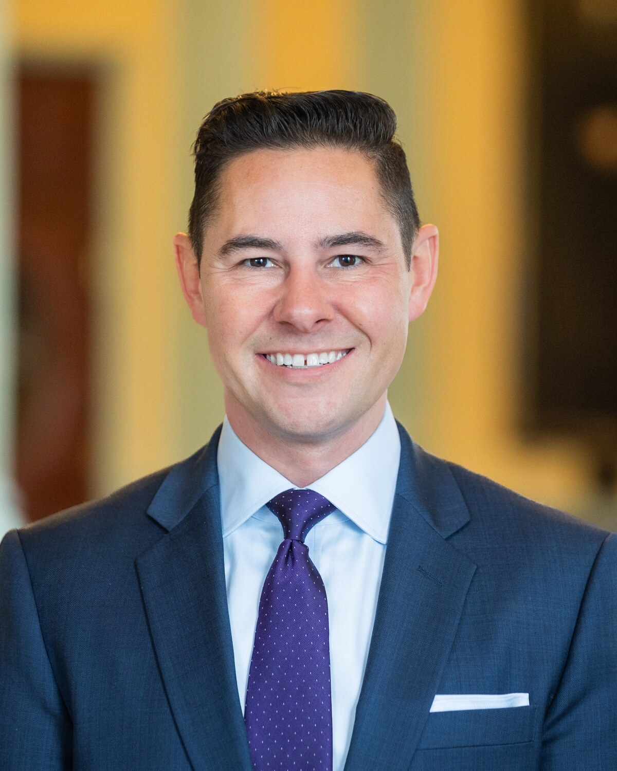 Official portrait of Jacob R. Oliveira, Massachusetts State Senator for the Hampden, Hampshire and Worcester District.